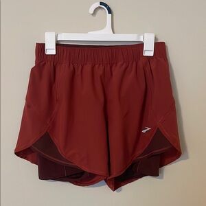 Brooks Women's Red-Orange Running Shorts